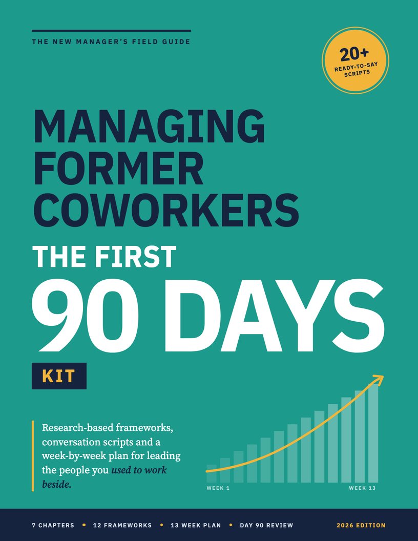 Front cover: Managing Former Coworkers, The First 90 Days Kit